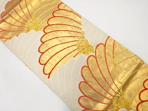 蝶子菊文織り出し　袋帯